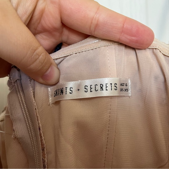 JAZZ BARDOT NECKLINE WIDE LEG SPLIT JUMPSUIT FLORAL PRINT BLUSH OFF-SHOULDERS - Picture 11 of 13